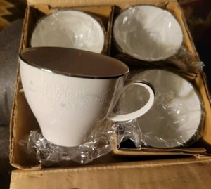 Noritake Ivory China PAMELA, set of 4 teacups, brand new