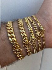 Miami Link Bracelet Solid 925 Sterling Silver...