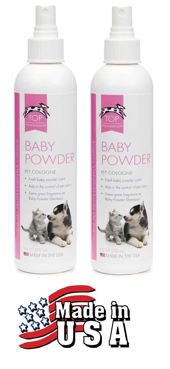 2-TOP PERFORMANCE BABY POWDER MIST COLOGNE PERFUME PUMP SPRAY Dog Grooming Pet