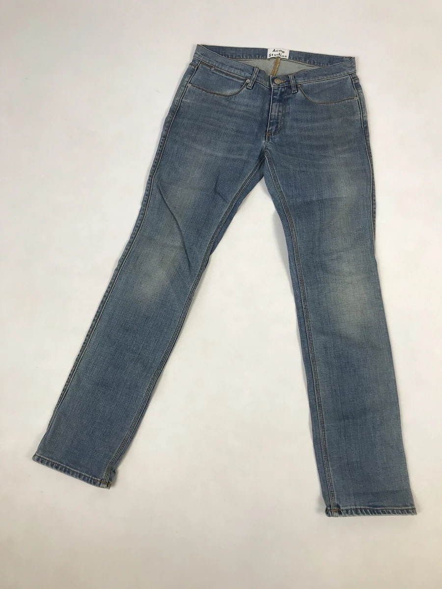 Men s S 30 32 ACNE STUDIOS Light Blue Max LT Prince Skinny Denim Jeans Pants