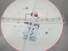 SET of 4 Hello Kitty Christmas Plates Candy Cane Dress Ceramic  10.5” Sanrio
