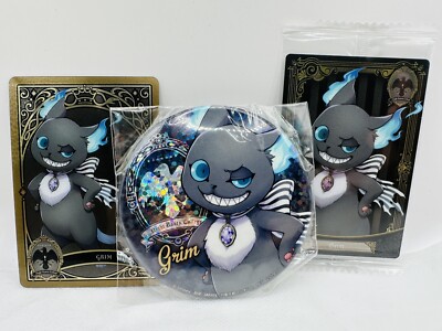 Grim, Disney Twisted Wonderland - Holo Dosenabzeichen, 2 Karten, Import Japan