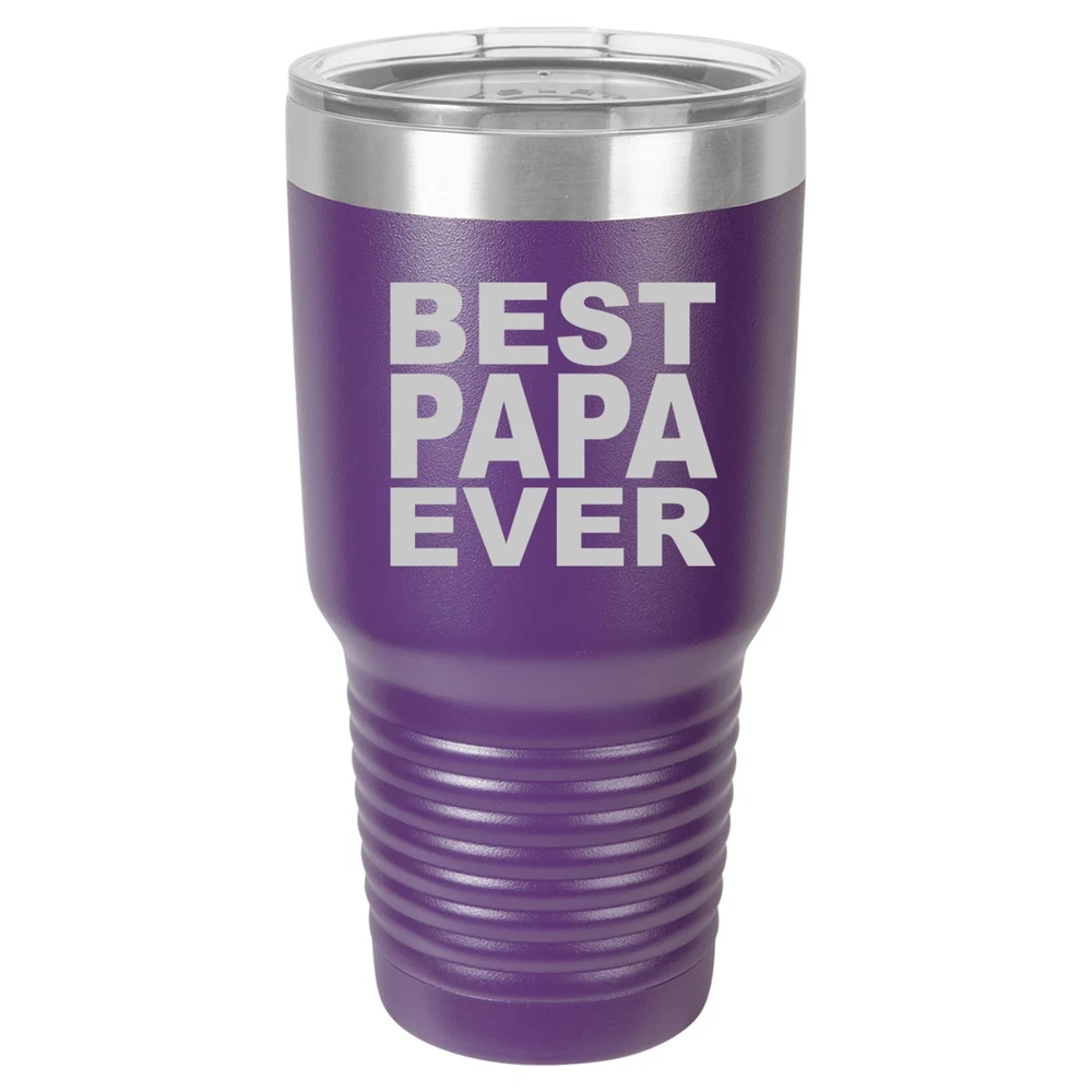 Tumbler 20oz 30oz Travel Mug Cup Vacuum Insulated Stainless Steel Best Papa Ever