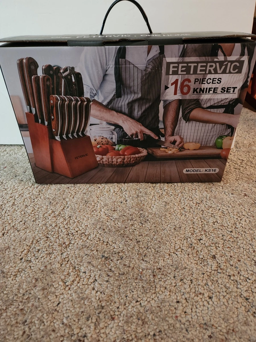 Brand New 16 Piece Fetervic Knife Set Model KS19 MIB!