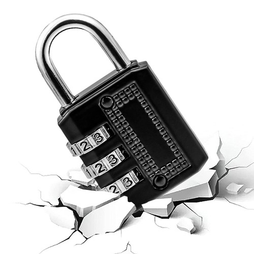 3 Digit Combination Padlock Keyless Resettable Gym Luggage Locker School 1-2PCS