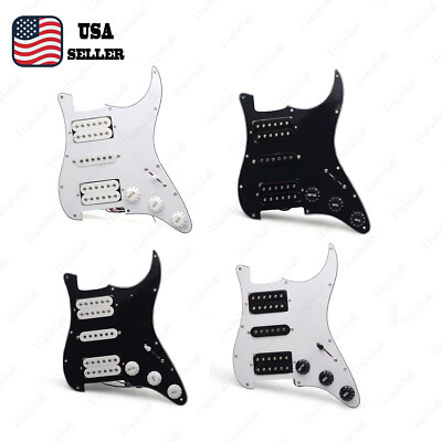 HSH 11 Hole Loaded Guitar Pickguard Set Pickups For Strat Guitar 4 Colors