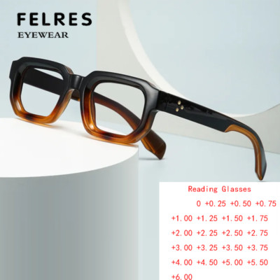 Men Square Blue Light Blocking Reading Glasses Clear Lens Full Frame Glasses New