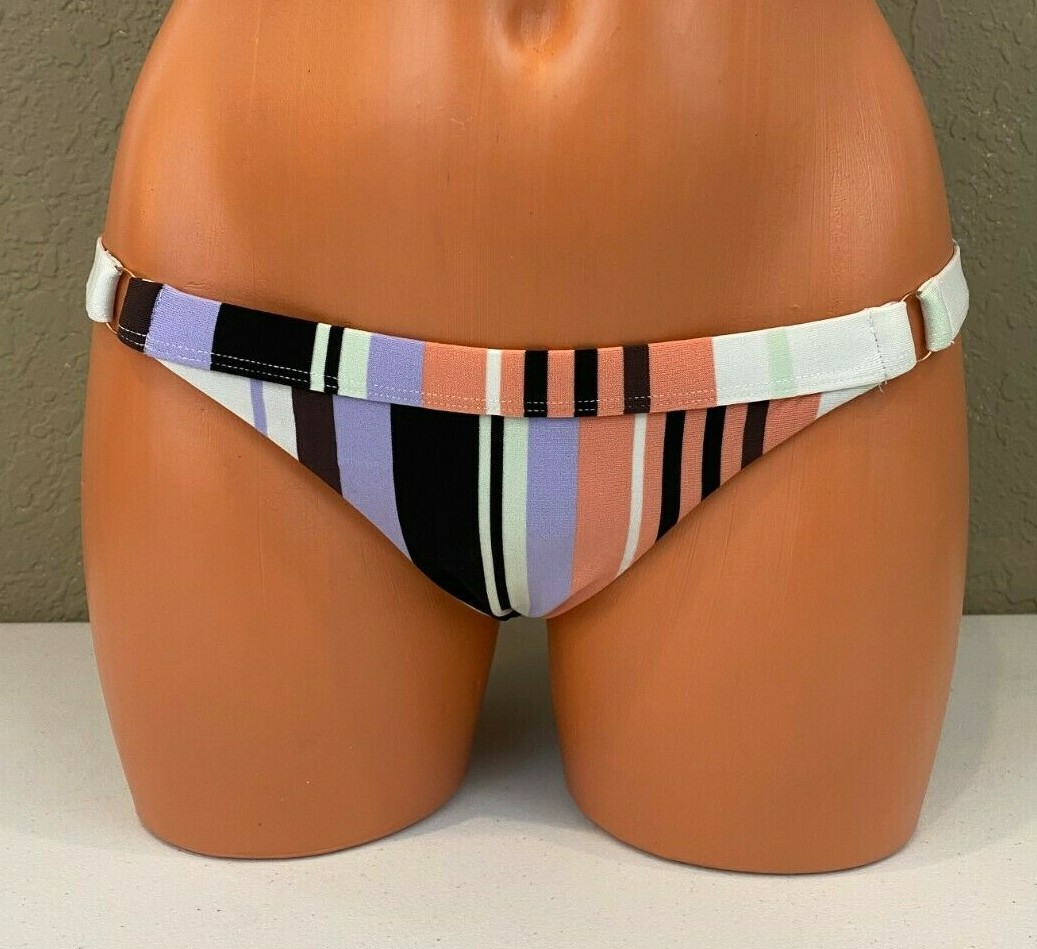 Volcom Women's Stripe Tease Hipster Full Bikini Bottom Multi Size XS -