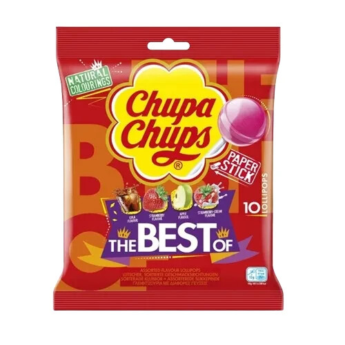 Chupa Chups The Best of 10 Assorted Flavour Lollipops 120g - Picture 2 of 3