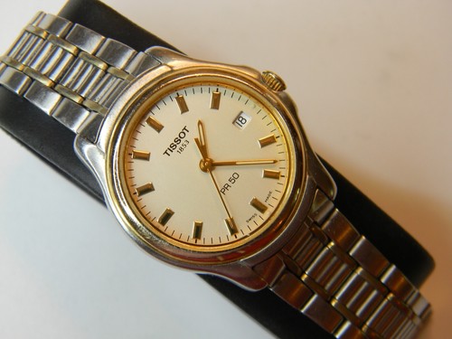 FINE VINTAGE TISSOT PR50 SAPPHIRE GOLD SS QUARTZ LADIES WATCH - NEW BATTERY  RUNS | eBay