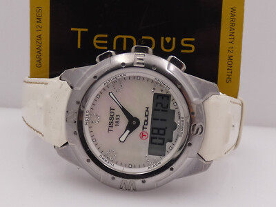 TISSOT T-TOUCH II SMARTWATCH MOP DIAMOND DIAL TITANIUM BOX&PAPERS WATCH