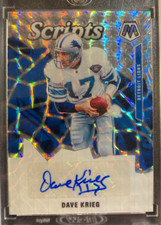 Dave Krieg AUTO Panini Mosaic Scripts 2020 Prizm Autograph SP Detroit Lions S12