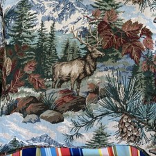 Set Of 2 Tapestry Deer Throw Pillows 17 x 17