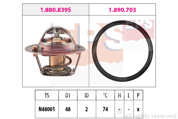 EPS Thermostat KüHlmittel Mit Dichtung 74°C FüR Ford Focus Turnier Puma-image