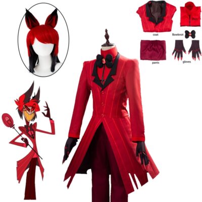 Felpa Con Cappuccio Hazbin Hotel Cosplay Alastor - Unisex, Manica Lunga, Tasca Frontale, Taglie XXS-4XL