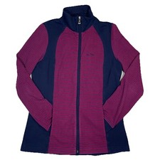Lauren Active Ralph Lauren Full Zip Jacket Striped Mock Neck Pockets Small