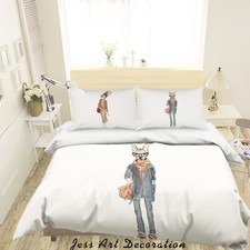 3D Animal Cartoon Painting Quilt Cover Set Duvet Cover Bedding Pillowcases