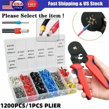 1200PCS Connectors Cord Wire Crimp Cable Pin End Bootlace Ferrule Terminals Kit