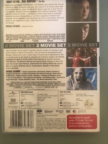 USED/LIKE NEW - Wolfman/Van Helsing DVD ( 2010) - Picture 2 of 2