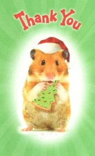 Christmas Hamster Cookie Thank You Note Hallmark Christmas Card