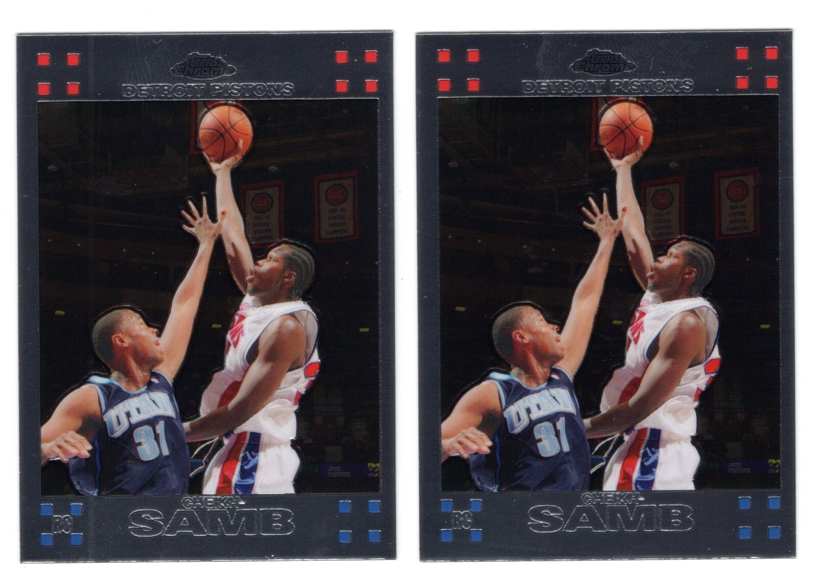 (2) 200708 TOPPS CHROME CHEIKH SAMB ROOKIE CARD 126 LOT **NMMT** PISTONS Falak Tayyeb