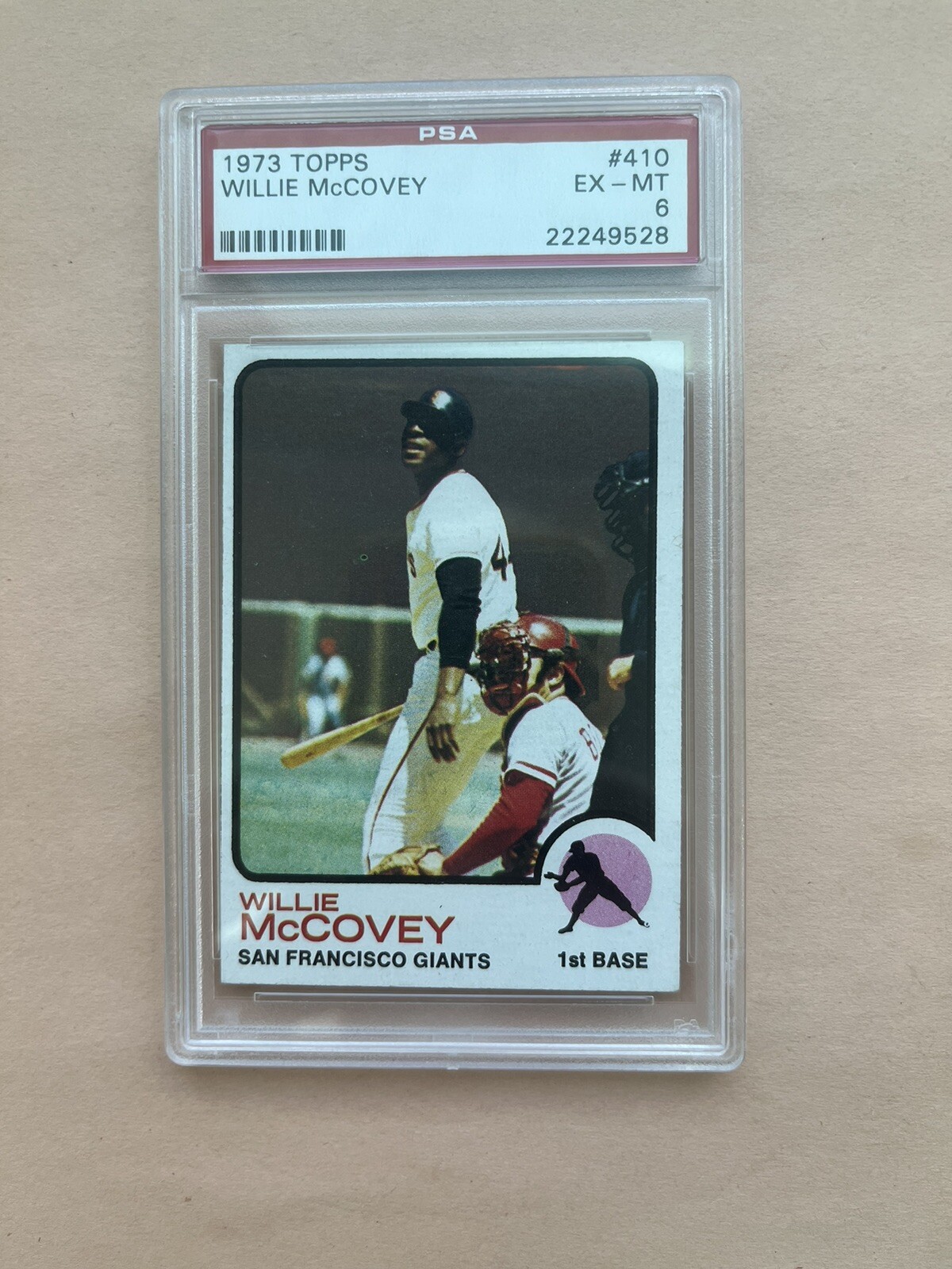 1973 Topps #410 San Francisco Giants Willie McCovey PSA 6 EX-MT Condition.