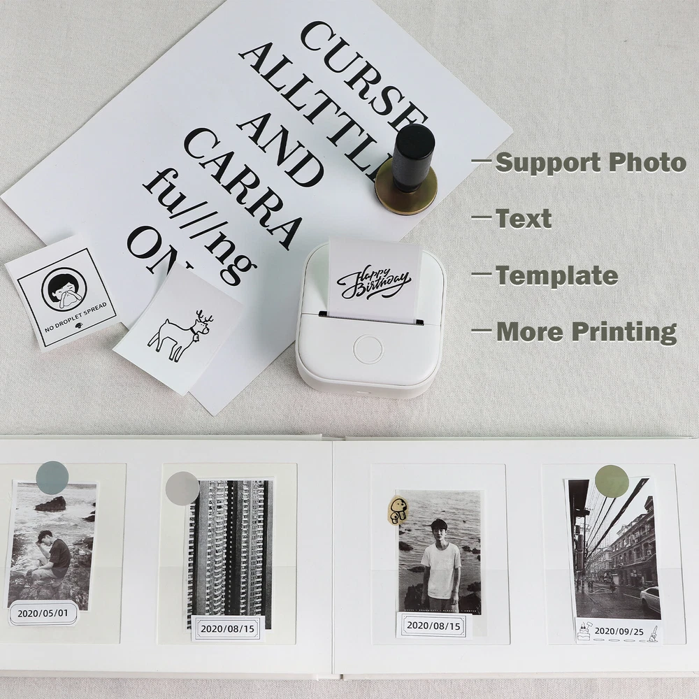 Phomemo T02 Mini Wireless Bluetooth Thermal Photo Printer Inkless Label Maker Phomemo T02 Mini Wireless Bluetooth Thermal Photo Printer Inkless Label Maker