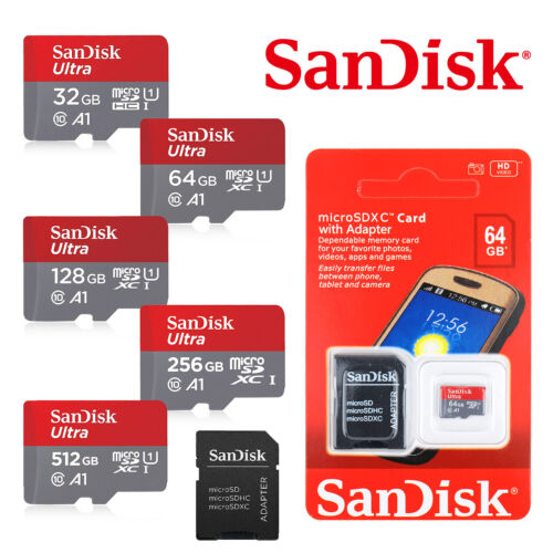 GENUINE SanDisk Ultra Micro SD Card 512GB 256GB 128GB 64GB 32GB Class10 TF Card - Picture 1 of 17
