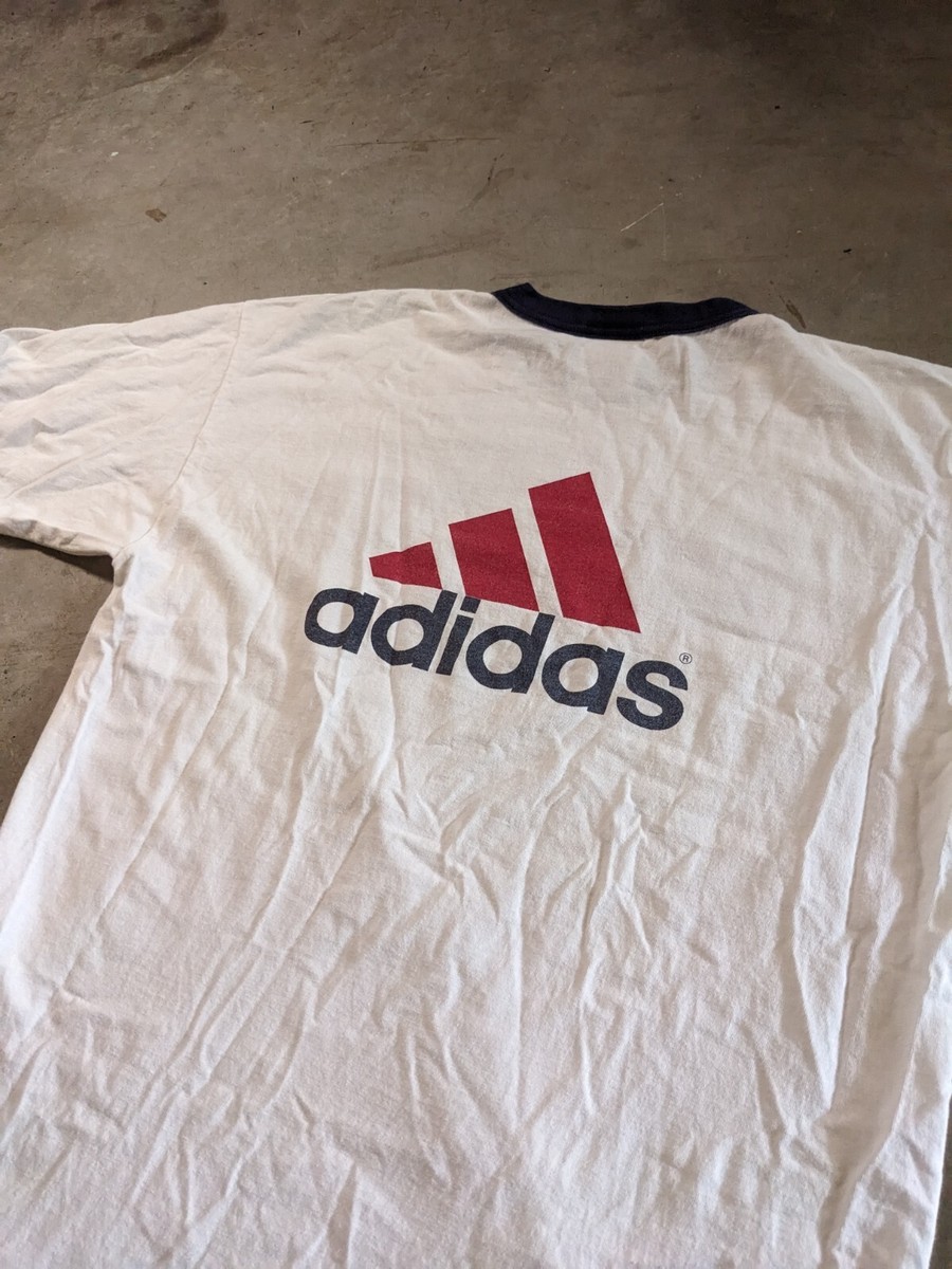 '98フランスWC adidas大会公認Tシャツ(希少デザイン) France 1998 Coupe Du Monde Adidas Doublesided Vintage T-Shirt Size
