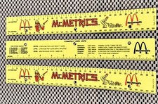 Vintage 1970's McDonald's Mcmetrics Ruler Learn Metrics the Fun Way Made in USA