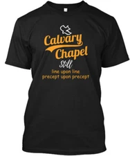 Calvary Chapel Still Line Upon Precept Tee T-Shirt Made in the USA Size S to 5XL