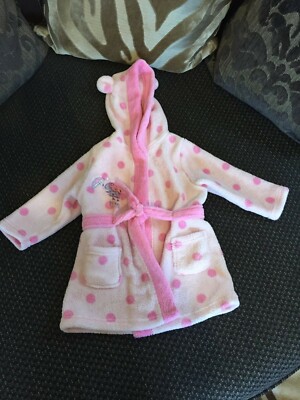 Matalan Girls Peppa Pig Pink Dressing Gown with hood - Size 18-23 months