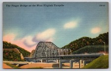 Postcard WV Hamlin Kanawha County Charles Chuck Yeager Bridge