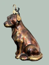 High Quality Chocolate Lab Dog Glass Ornament