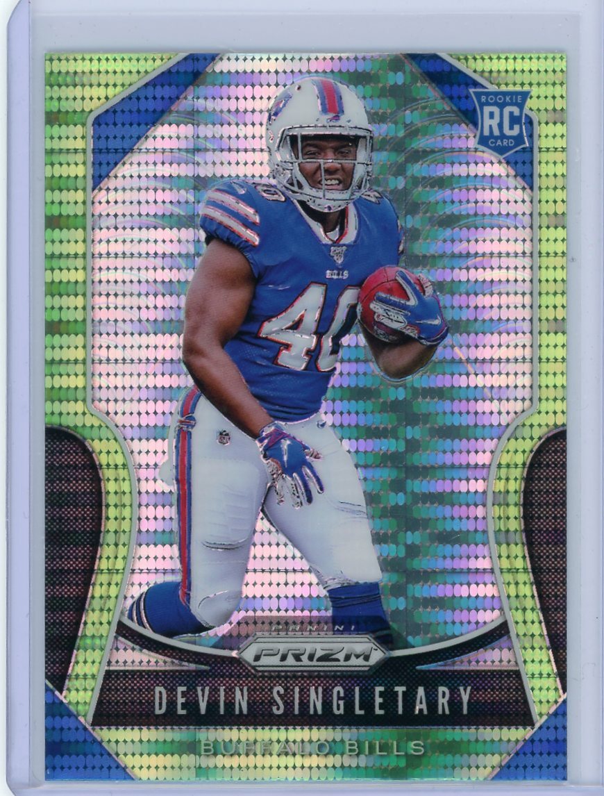 2019 Panini Prizm Football Green Pulsar Prizm Rookie #335 Devin Singletary