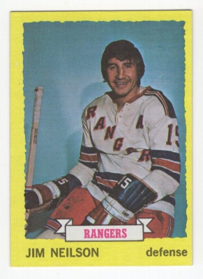 #ad 1973 74 Topps Hockey Card #123 Jim Neilson New York Rangers $1.99
