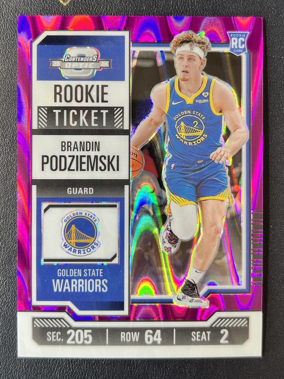 2023-24 Contenders Optic Brandin Podziemski Rookie Ticket Purple FOTL 18/18≈1/1