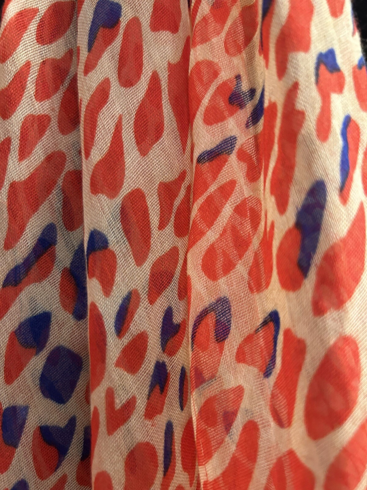 Lightweight Red/Blue Multi Pattern Scarf - image 3