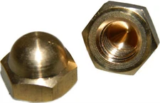 1/2-13 Hex Cap Nuts Solid Brass Grade 360 Commercial Plain Finish Quantity 25