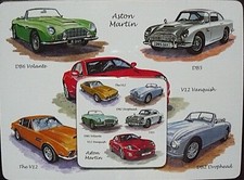 db5 aston marti n coaster & place mat set volante, drophead ,V12 vanquish