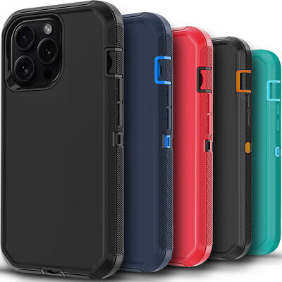 Case Phone Shockproof Cover+Screen Glas For iPhone 16 Pro Max/16 Pro 15 14 13 11