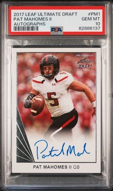 Patrick Mahomes Leaf Ultimate Draft Autographs #PM1 Base