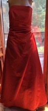 Davids Bridal orange Strapless  Gown Ruched Waistline Womens Formal Dress Size 6