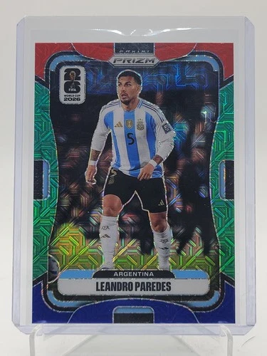 LEANDRO PAREDES 2026-27 PANINI PRIZM FIFA WORLD CUP RED GREEN BLUE MOJO #7 Q6262