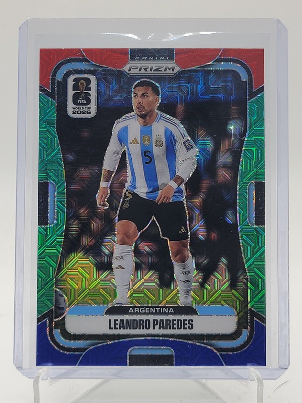 LEANDRO PAREDES 2026-27 PANINI PRIZM FIFA WORLD CUP RED GREEN BLUE MOJO #7 Q6262