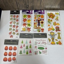 Holiday Stickers Lot Harvest Fall Christmas Papercraft Scrapbooking Planner NWT