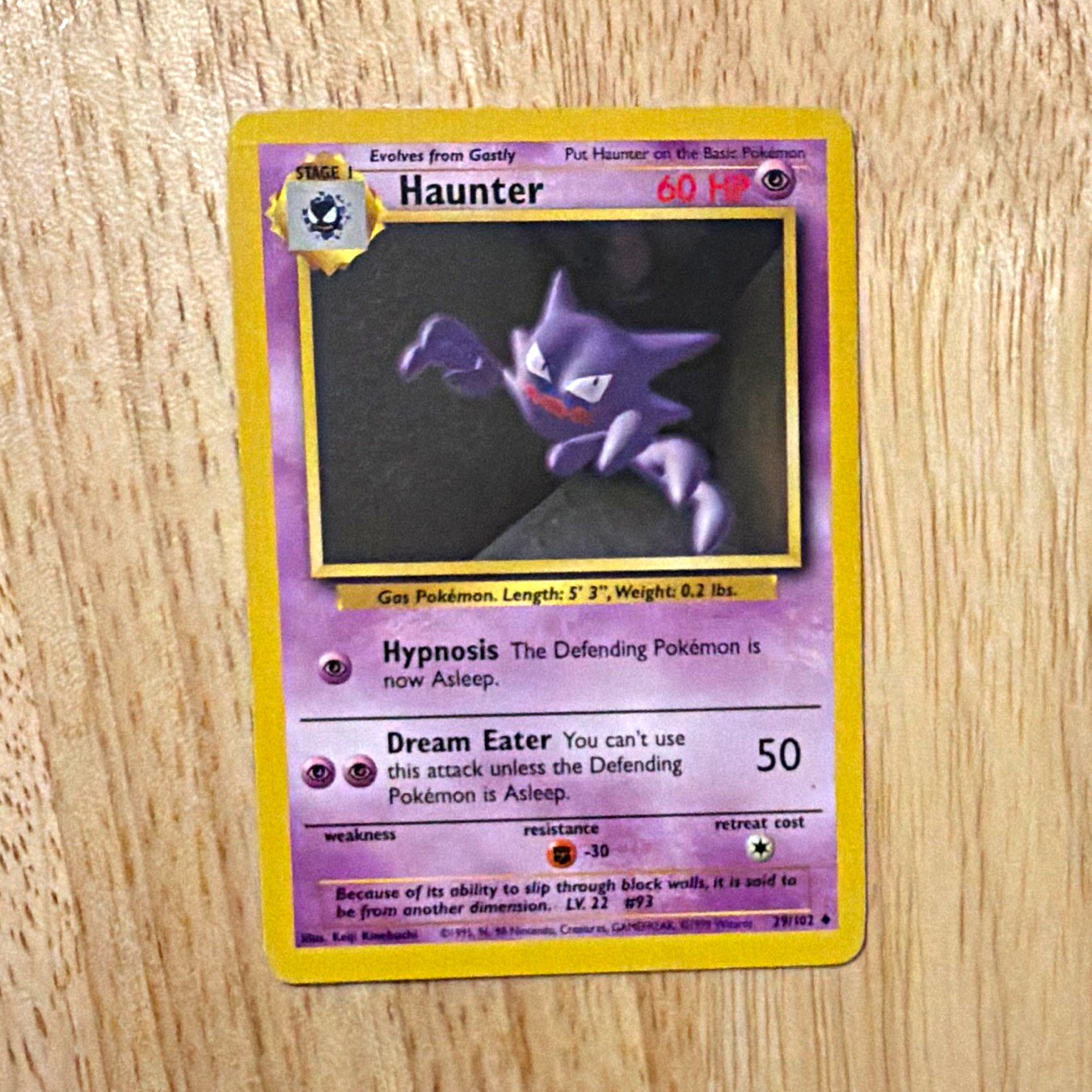 Haunter 29/62 Fossil Unlimited Regular Uncommon 1999 WOTC English MP