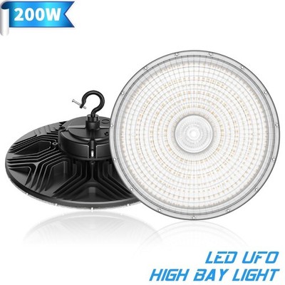 KUKUPPO 200W Dimmable Factory Warehouse Light High Bay Garage Shop Area Lighting
