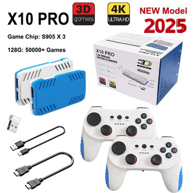 128G X10 PRO Gamestick 4K HD TV Videospielkonsole 3D Spiele 40+ Simulatoren S905 X