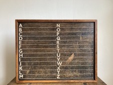 Vintage Industrial Alphabet Letter Wooden Decorative Salvage Blackboard